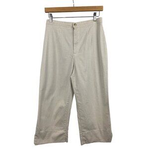 Stephanie Parks Womens Beige Checkered Pants Size M Cotton Blend